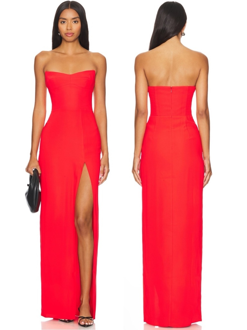 Amanda Uprichard X REVOLVE Ivy Strapless Maxi Gown In Crimson Red